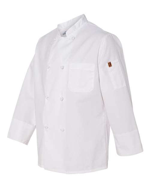 Eight Knot Button Chef Coat with Thermometer Pocket – Side