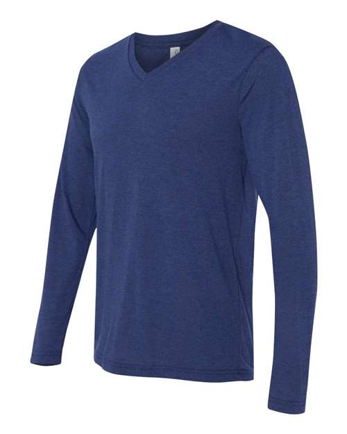 Unisex Long Sleeve V-Neck Tee – Side
