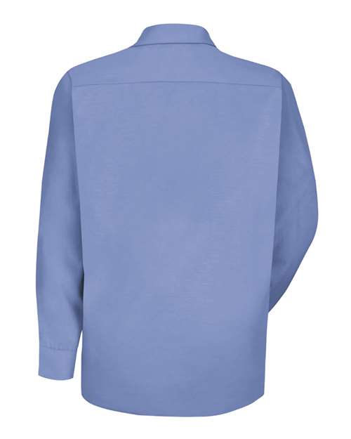 Men's Specialized Pocketless Poplin Long Sleeve Work Shirt – Back