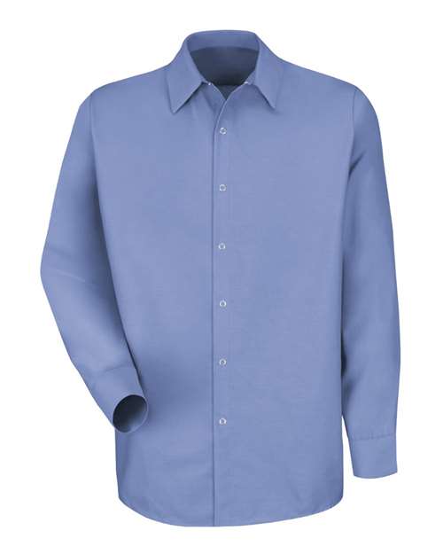 Men's Specialized Pocketless Poplin Long Sleeve Work Shirt – Front