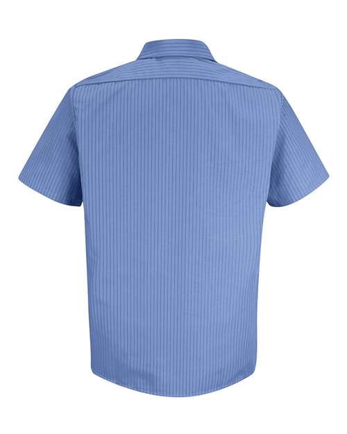 Men's Industrial Stripe Short Sleeve Work Shirt – Back
