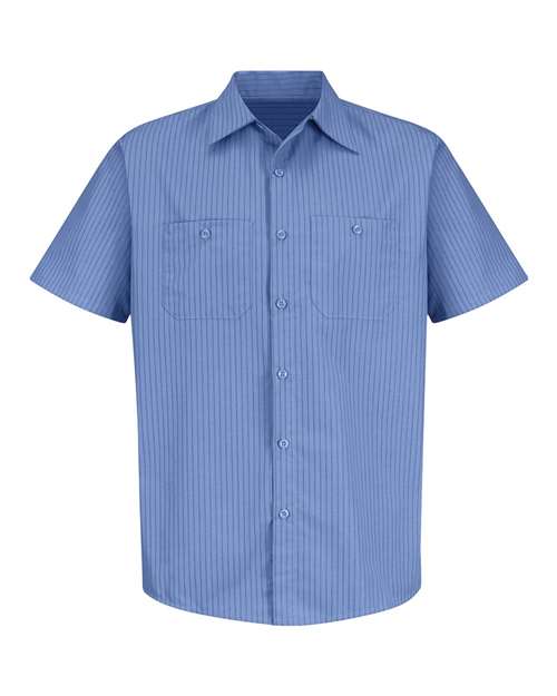 Men's Industrial Stripe Short Sleeve Work Shirt
