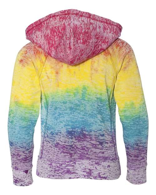 Girls’ Courtney Burnout V-Notch Hooded Sweatshirt – Back