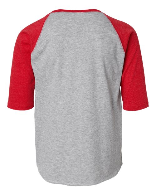 Youth Baseball Fine Jersey Three-Quarter Sleeve Tee – Back
