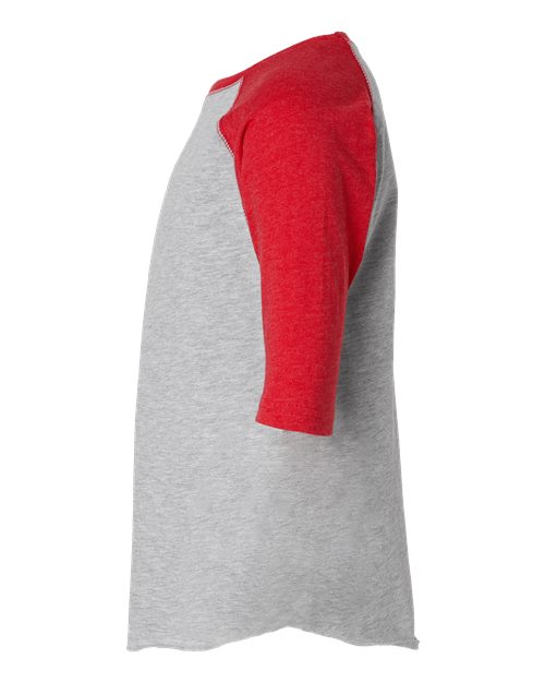 Youth Baseball Fine Jersey Three-Quarter Sleeve Tee – Detail