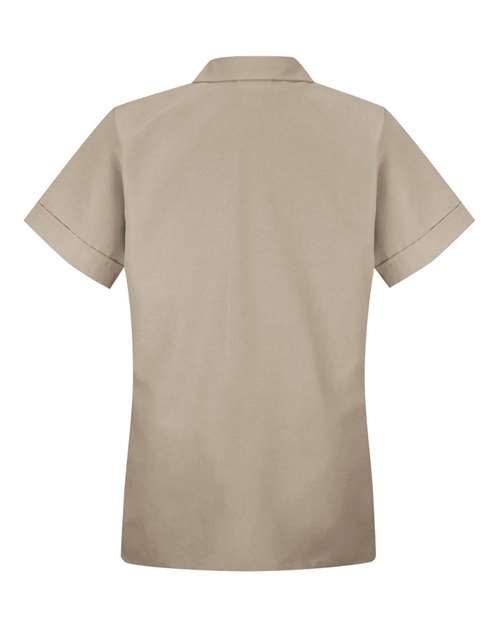 Women's Loose Fit Short Sleeve Button Smock – Back