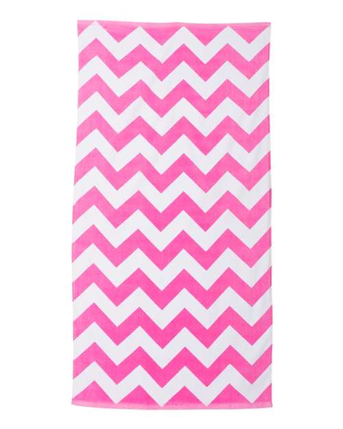 Chevron Velour Beach Towel – Side