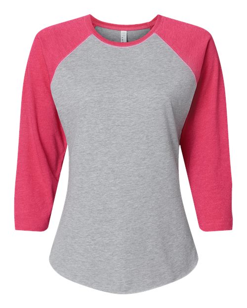 Women's Baseball Fine Jersey Three-Quarter Sleeve Tee – Front