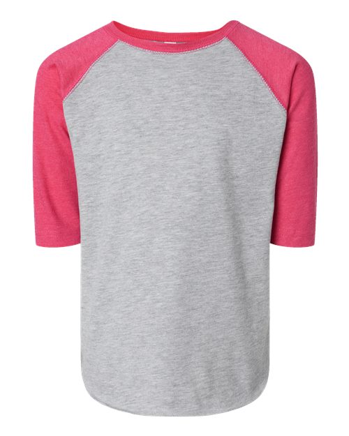 Toddler Baseball Fine Jersey Three-Quarter Sleeve Tee – Front