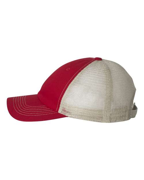 Contrast-Stitch Mesh-Back Cap – Side