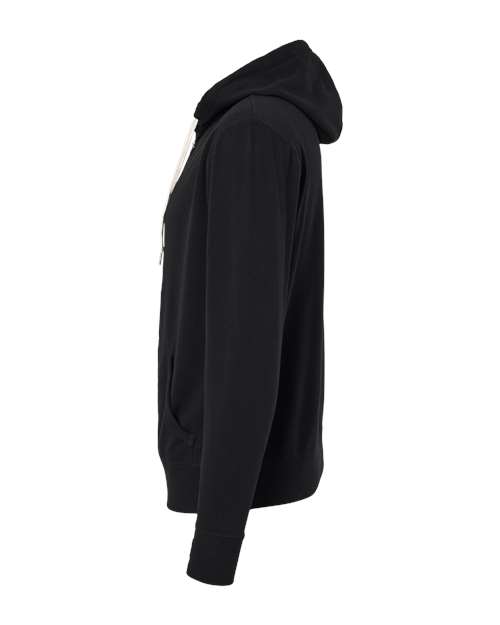 Unisex Heathered French Terry Full-Zip Hooded Sweatshirt – Detail