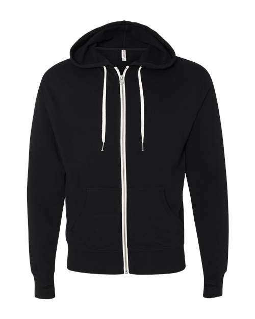 Unisex Heathered French Terry Full-Zip Hooded Sweatshirt – Front