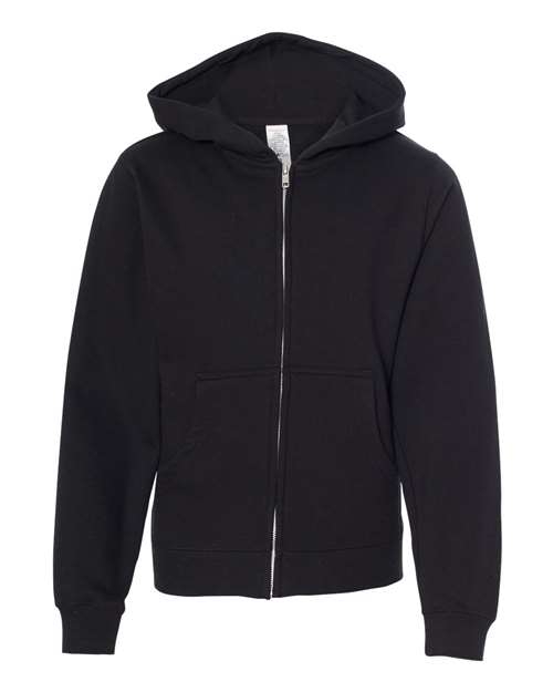 Youth Midweight Full-Zip Hooded Sweatshirt – Front
