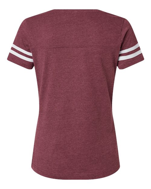 Women's Football V-Neck Fine Jersey Tee – Back