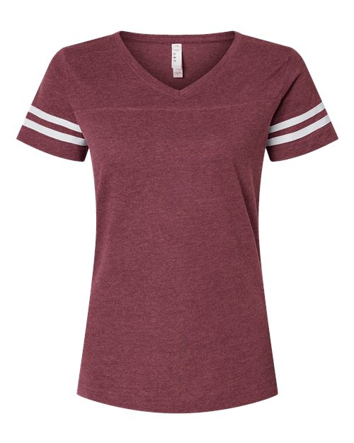 Women's Football V-Neck Fine Jersey Tee – Front