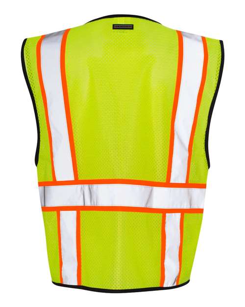 Unisex Economy Contrasting Vest with Zippered Front – Back