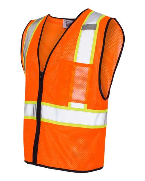 Unisex Economy Contrasting Vest with Zippered Front – Side