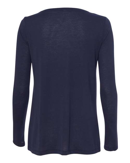 Women's Flowy Long Sleeve V-Neck Tee – Back