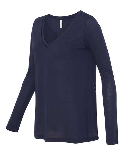 Women's Flowy Long Sleeve V-Neck Tee – Side