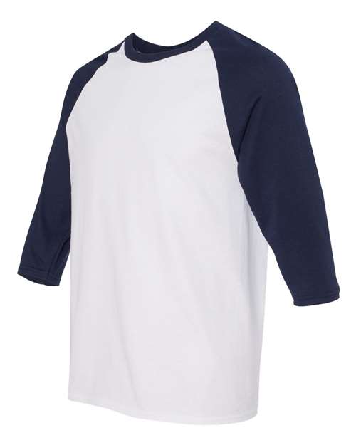 Unisex Heavy Cotton™ Raglan Three-Quarter Sleeve T-Shirt – Side