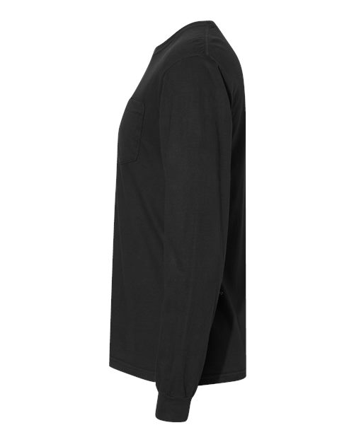 Unisex Garment-Dyed Heavyweight Long Sleeve Pocket T-Shirt – Detail
