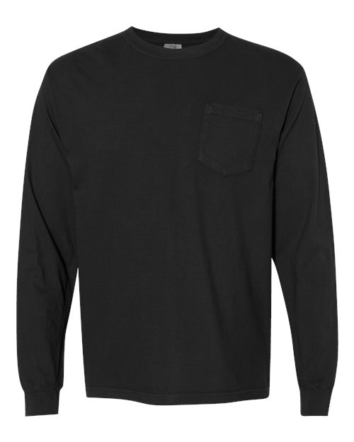 Unisex Garment-Dyed Heavyweight Long Sleeve Pocket T-Shirt – Front
