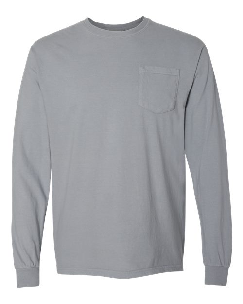 Unisex Garment-Dyed Heavyweight Long Sleeve Pocket T-Shirt – Front