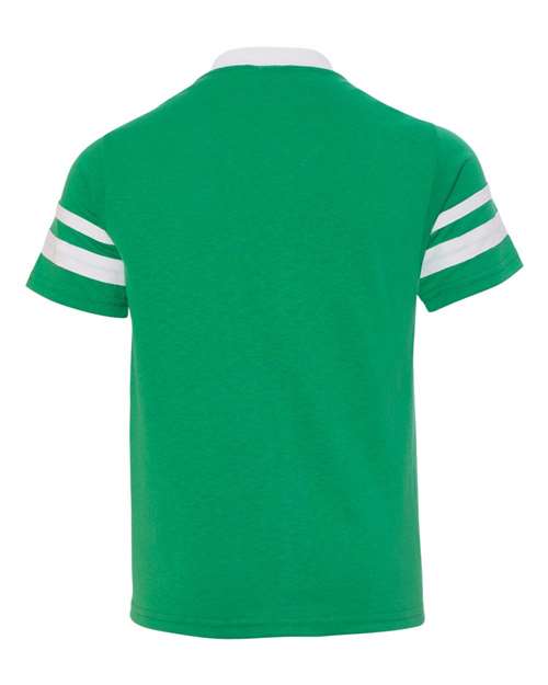 Youth V-Neck Jersey with Striped Sleeves – Back