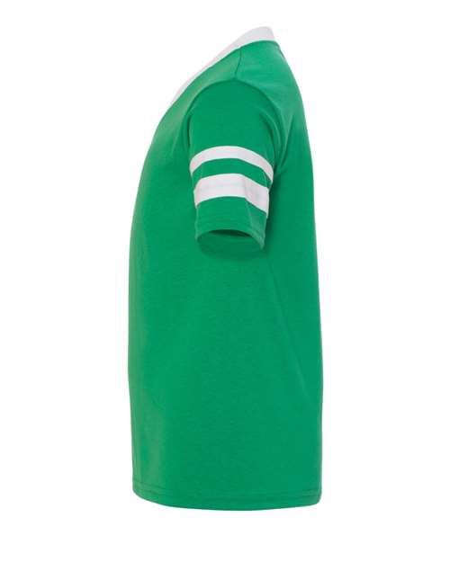 Youth V-Neck Jersey with Striped Sleeves – Detail