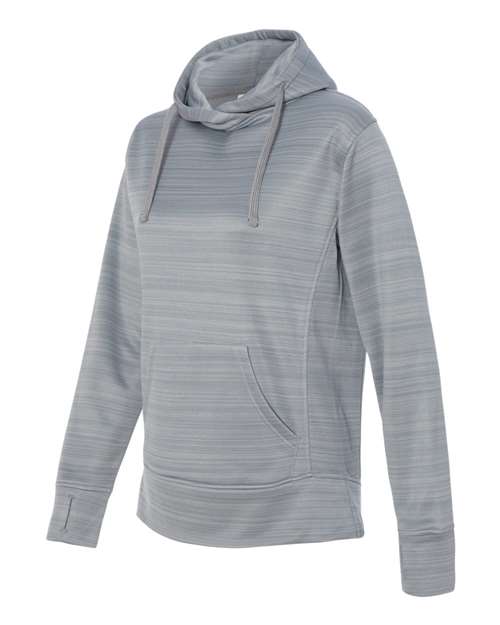 Women's Odyssey Striped Performance Fleece Lapover Hooded Sweatshirt – Side