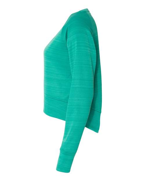 Women's Odyssey Striped Performance Fleece Hi-Low Crewneck Sweatshirt – Detail