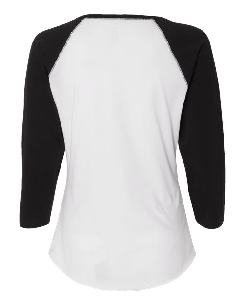 Women's Baseball Fine Jersey Three-Quarter Sleeve Tee – Back