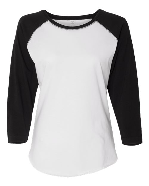 Women's Baseball Fine Jersey Three-Quarter Sleeve Tee – Front