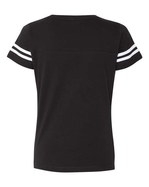 Women's Football V-Neck Fine Jersey Tee – Back