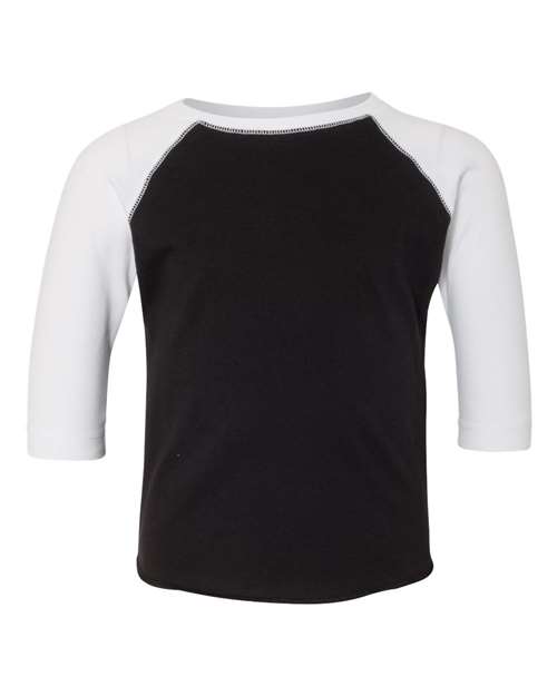 Toddler Baseball Fine Jersey Three-Quarter Sleeve Tee – Front