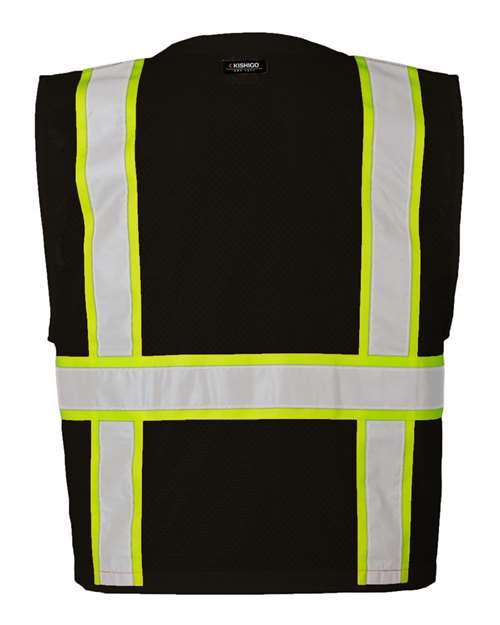 Unisex EV Series® Enhanced Visibility Multi-Pocket Mesh Vest – Back