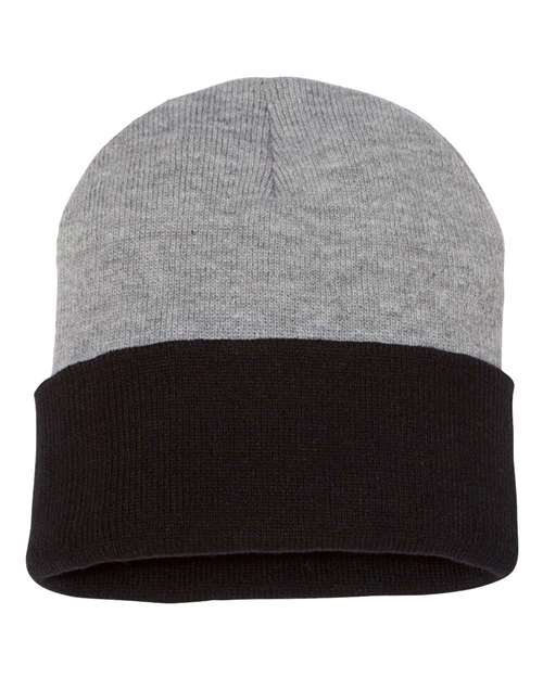 12" Color Blocked Cuffed Beanie – Back