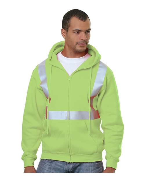 Men's USA-Made Hi-Visibility Full-Zip Hooded Sweatshirt
