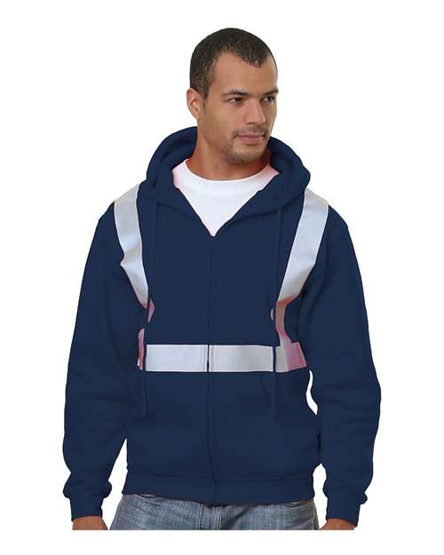 Unisex USA-Made Hi-Visibility Full-Zip Hooded Sweatshirt