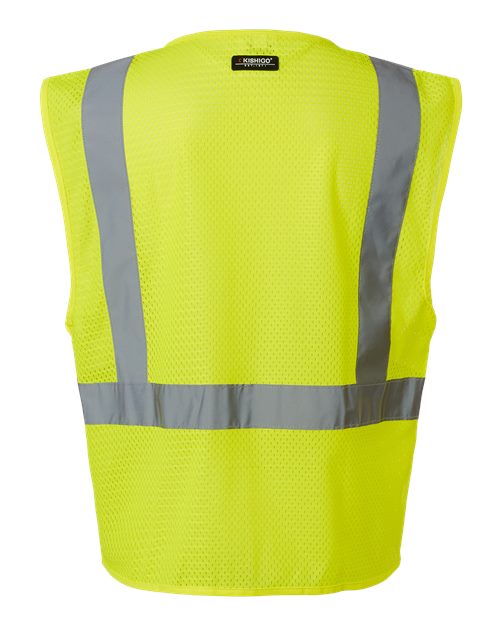 Unisex Single Pocket Zipper Mesh Vest – Back