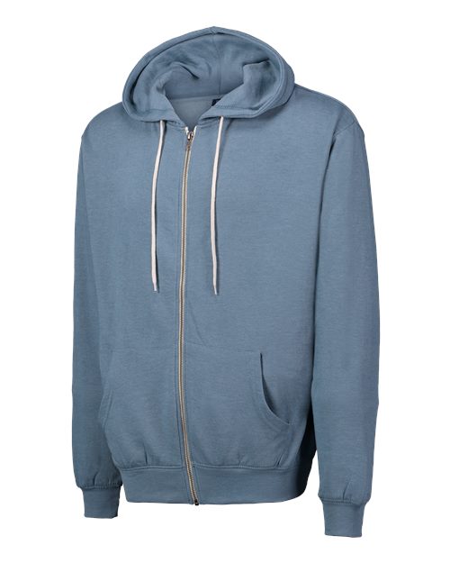 Unisex Retro Heather Full-Zip Hooded Sweatshirt – Detail