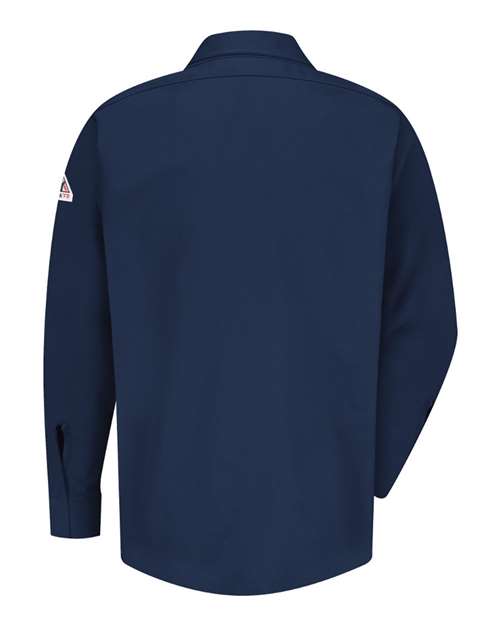 Men's Concealed-Gripper Pocketless Work Shirt – Back