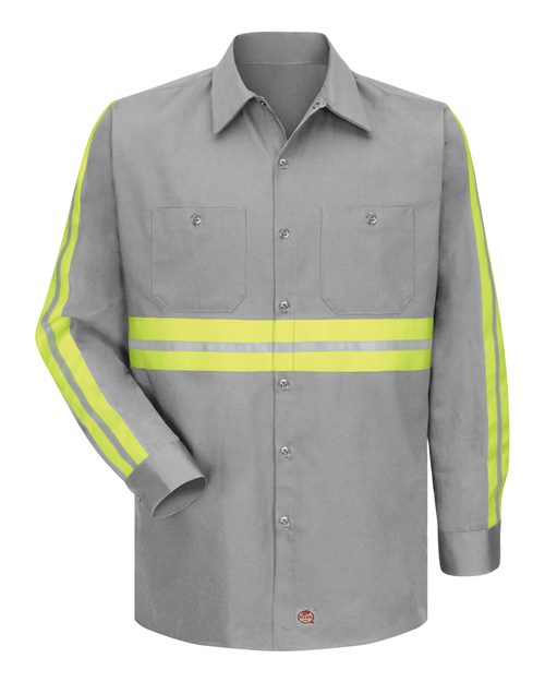 Men's Enhanced Visibility Long Sleeve Cotton Work Shirt – Front