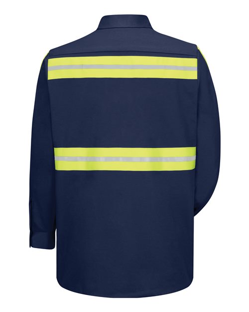 Men's Enhanced Visibility Long Sleeve Cotton Work Shirt – Back