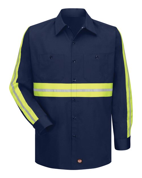 Men's Enhanced Visibility Long Sleeve Cotton Work Shirt