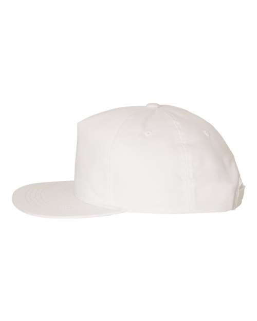 Lightly-Structured Five-Panel Snapback Cap – Detail