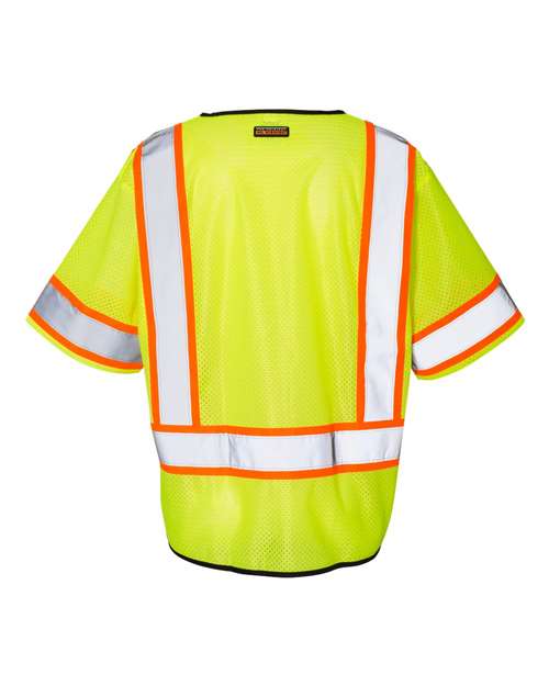Unisex Class 3 Mesh Zippered Vest – Back