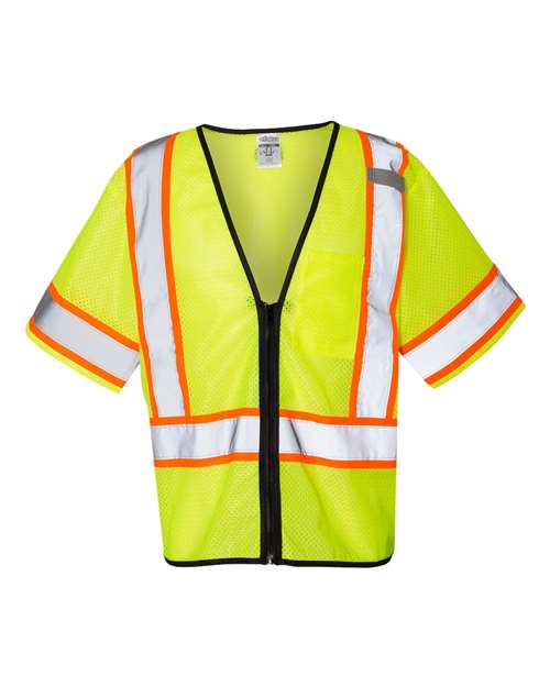 Unisex Class 3 Mesh Zippered Vest – Front