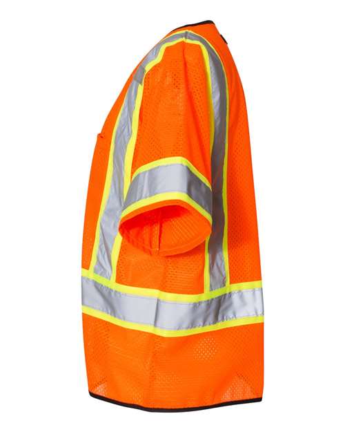 Unisex Class 3 Mesh Zippered Vest – Detail