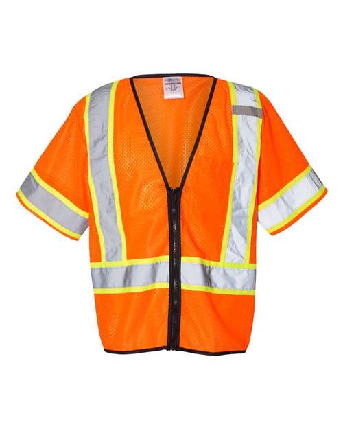 Unisex Class 3 Mesh Zippered Vest – Front